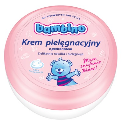 200ml Bambino Baby Nourishing Cream for face and body, designed for the daily care of infants and young children’s skin. This cream features a formula with carefully selected moisturizing and nourishing ingredients that maintain the natural balance of the skin and provide long-term protection against dryness. The light texture allows for easy application and quick absorption