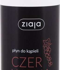 Bottle of Ziaja Red Currant Bath Wash with black and white packaging and red currant design.