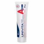 A 30g tube of Univita Vitamin A Ointment by Genos, designed to moisturize, protect, and revitalize the skin.
