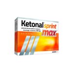 Box of Ketonal Sprint Max 50 mg oral granules with 12 sachets for fast and effective pain relief