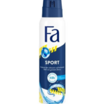 Fa Sport Anti-Perspirant Spray in blue and white bottle with green citrus and water design