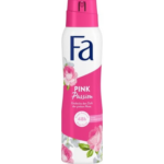 Fa Pink Passion Anti-Perspirant Spray in pink and white bottle with pink rose design