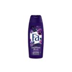 Fa Luxurious Moments Shower Cream in dark purple bottle with black violet flower design.