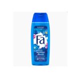 Fa Balancing Moments Shower Gel in blue bottle with lotus flower and sea salt design.