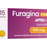 Box of Furagina Forte Apteo Med 100 mg (15 tablets) for urinary tract infection treatment