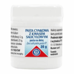 Jar of Zinc Paste with Salicylic Acid – 20g topical ointment for acne and skin irritation.