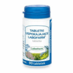 Bottle of Labofarm Calming Herbal Tablets – 90-count natural supplement for stress relief and sleep support with valerian and lemon balm.