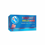 Box of Magnez Gold Skurcz – 50 tablets with magnesium and potassium to support muscle function and relieve cramps, by ALG Pharma.