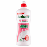 Bottle of Ludwik raspberry dishwashing liquid with 25% extra degreasing power, biodegradable formula, 1L.