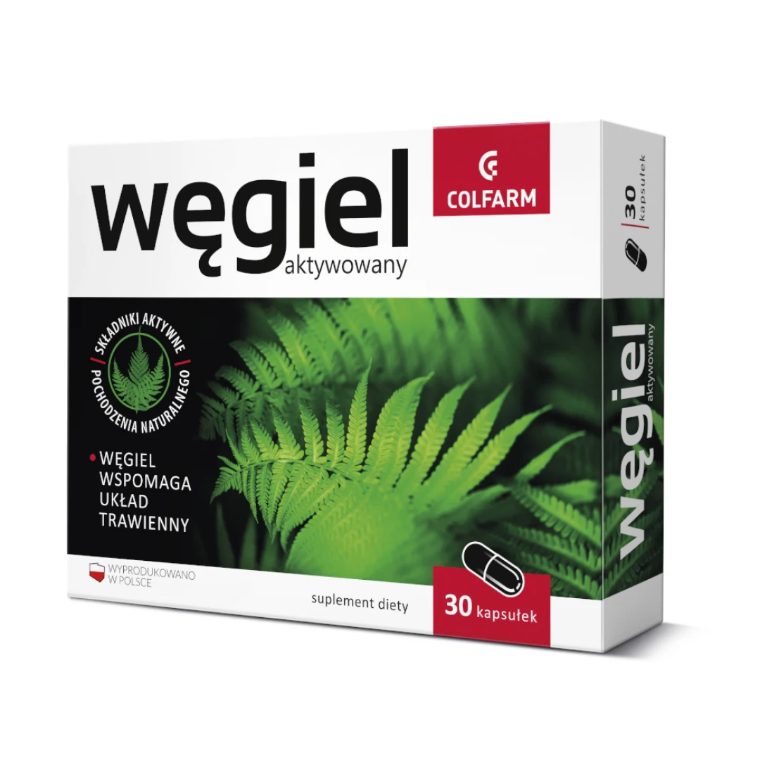 Colfarm Activated Charcoal Supplement – 30 Capsules – Natural Digestive Support