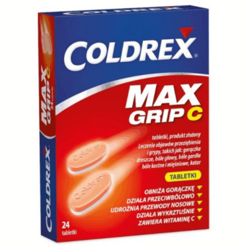Coldrex MaxGrip C Cold & Flu Relief Tablets with Vitamin C – 24 Tablets Box