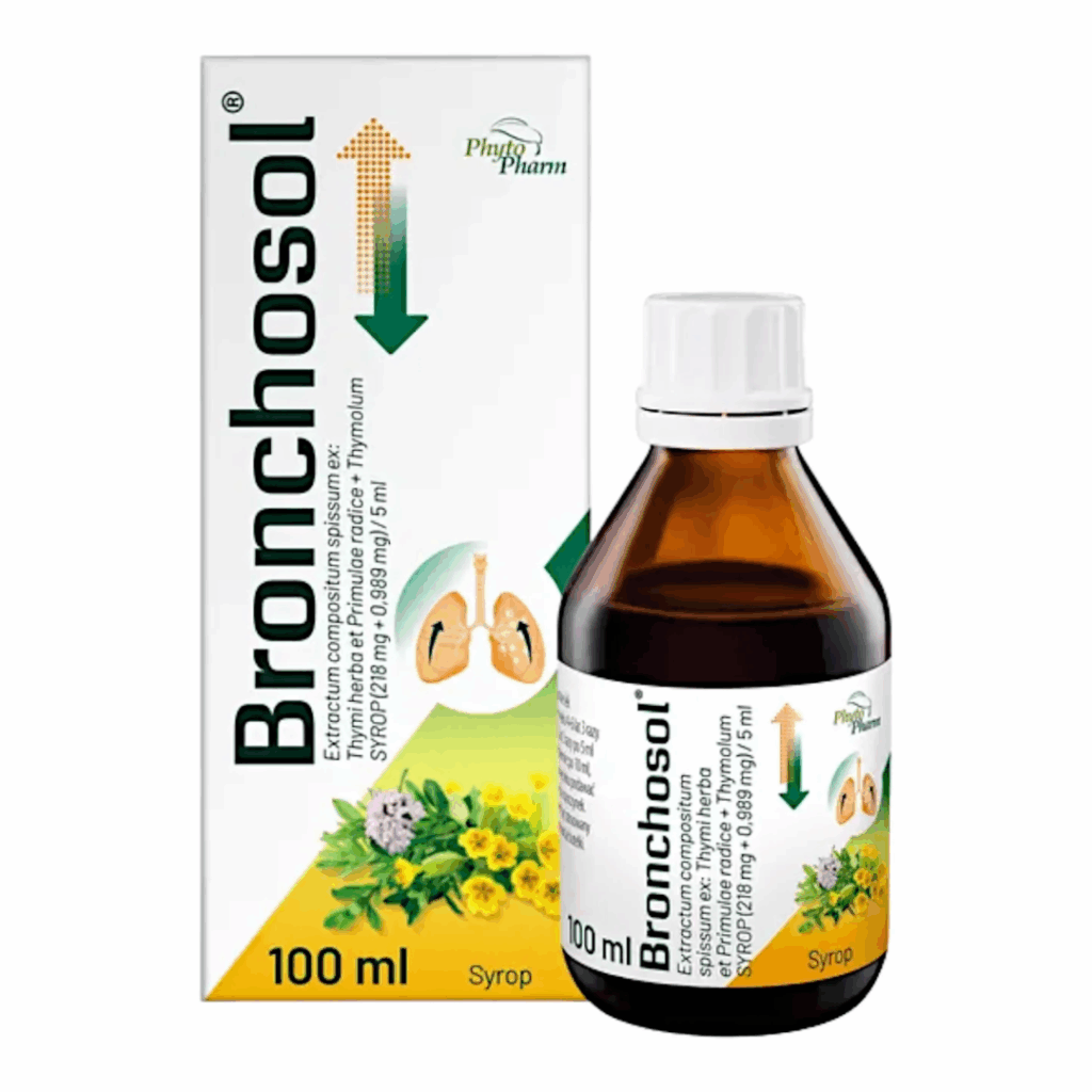 Bronchosol Herbal Cough Syrup 100ml – Phytopharm Natural Remedy for Wet Cough