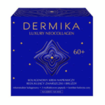 Blue box of Dermika Luxury Neocollagen 60+ Collagen Repairing Anti-Wrinkle Cream for mature skin.