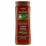 Brown bottle of Joanna Traditional Recipe Horsetail & Rosemary Strengthening Shampoo for fine and thinning hair, 200ml.