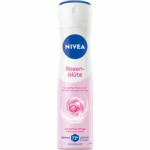Bottle of NIVEA Rosenblüte Anti-Transpirant Spray with 72h protection and rose fragrance, 150ml.