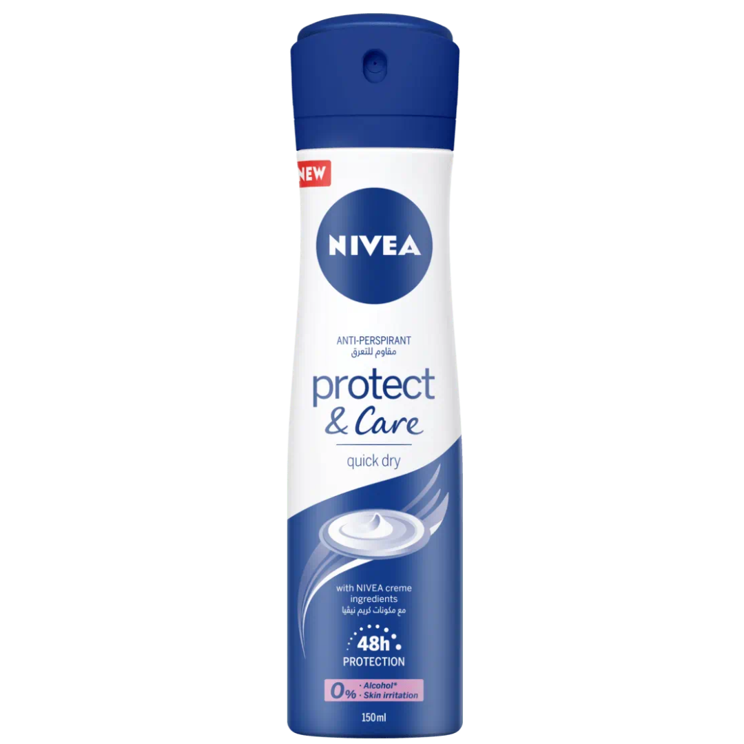 NIVEA Protect & Care Anti-Perspirant Spray 150ml – 48h protection, alcohol-free, with NIVEA Creme ingredients