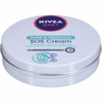 NIVEA Baby Pure & Sensitive SOS Cream tin – gentle baby skin care cream for redness and dryness, 150ml