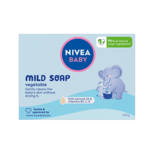 NIVEA Baby Mild Soap with Almond Oil and Vitamins – gentle vegetable baby soap, 100g
