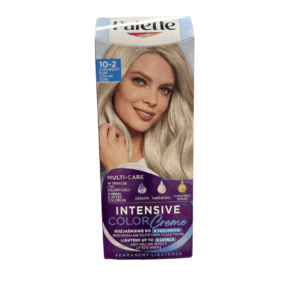 Box of Palette Intensive Color Creme 10-2 Ultra Ash Blond hair dye, permanent lightener with keratin and anti-yellow effect