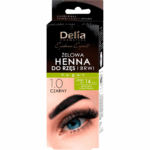 Delia Cosmetics Eyebrow Expert Vegan Gel Henna Black 1.0 packaging for eyebrows and eyelashes