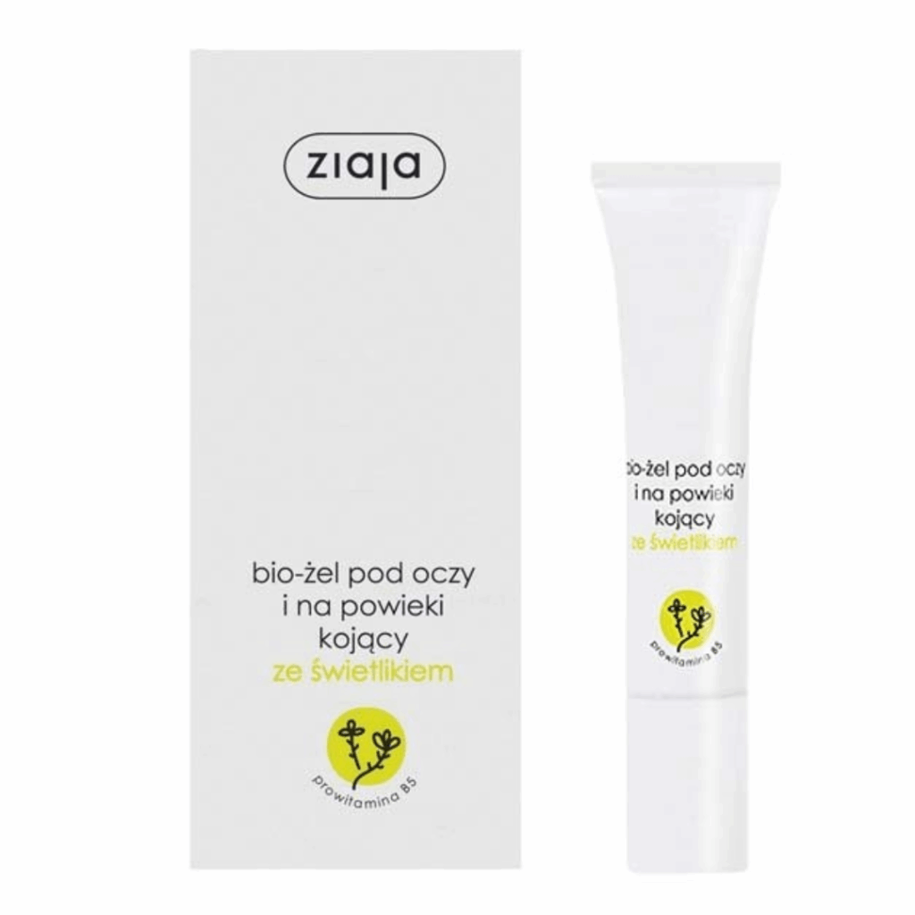 Ziaja soothing bio gel for eyes and eyelids with eyebright packaging