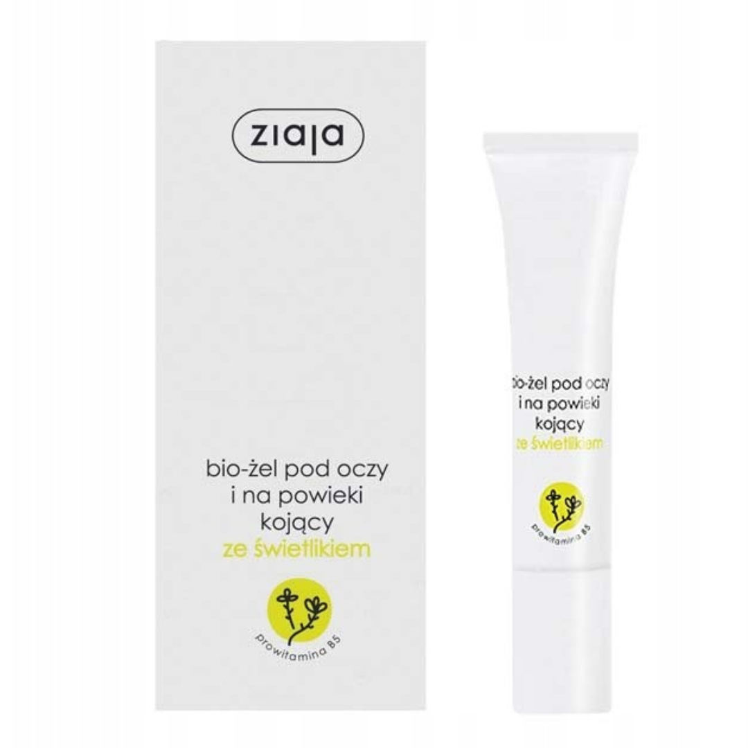 Ziaja soothing bio gel for eyes and eyelids with eyebright packaging