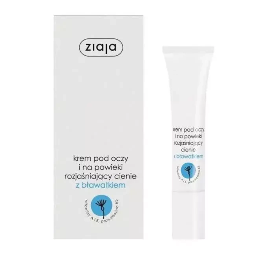 Ziaja cornflower brightening eye and eyelid cream packaging