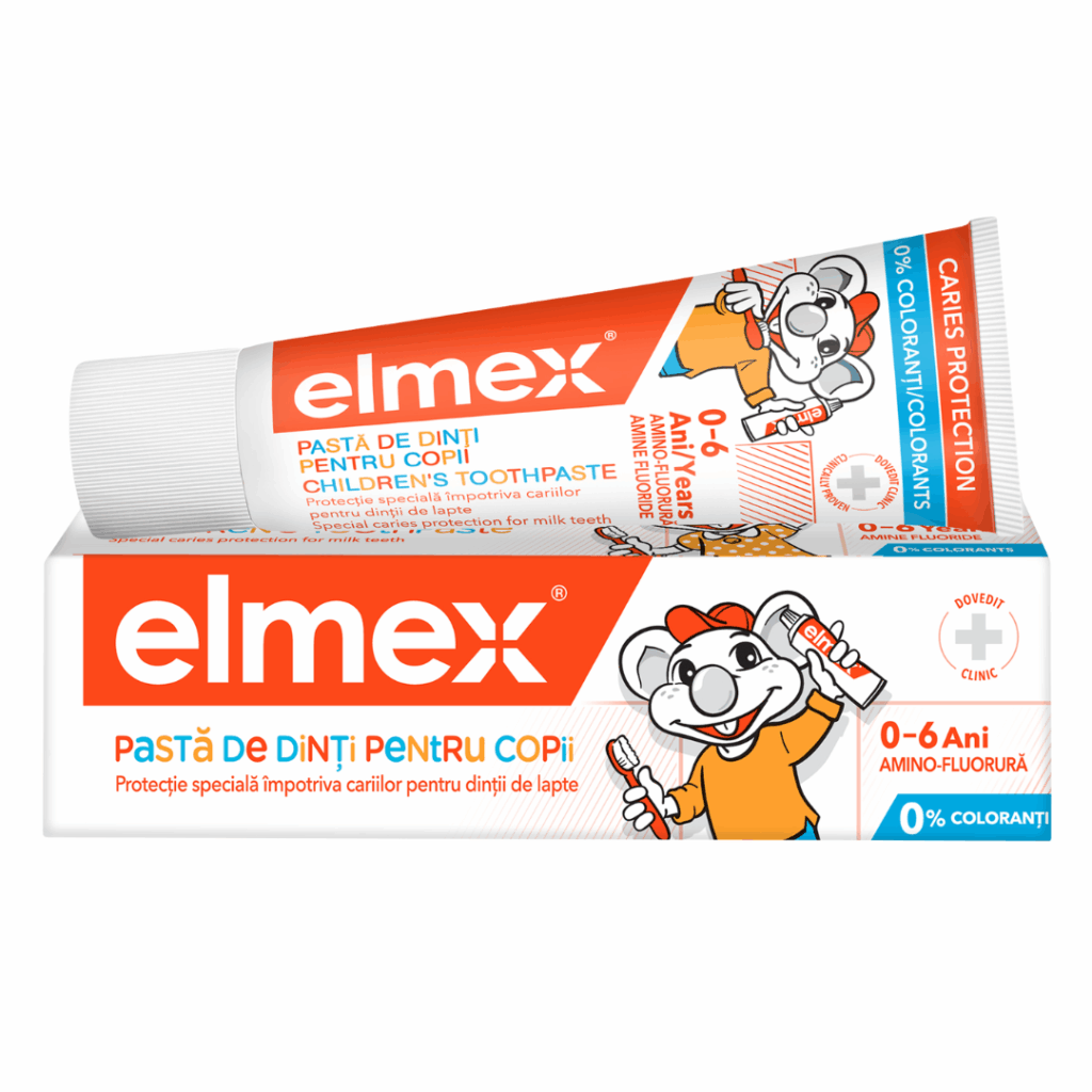 Elmex children’s toothpaste 0–6 years caries protection tube and box