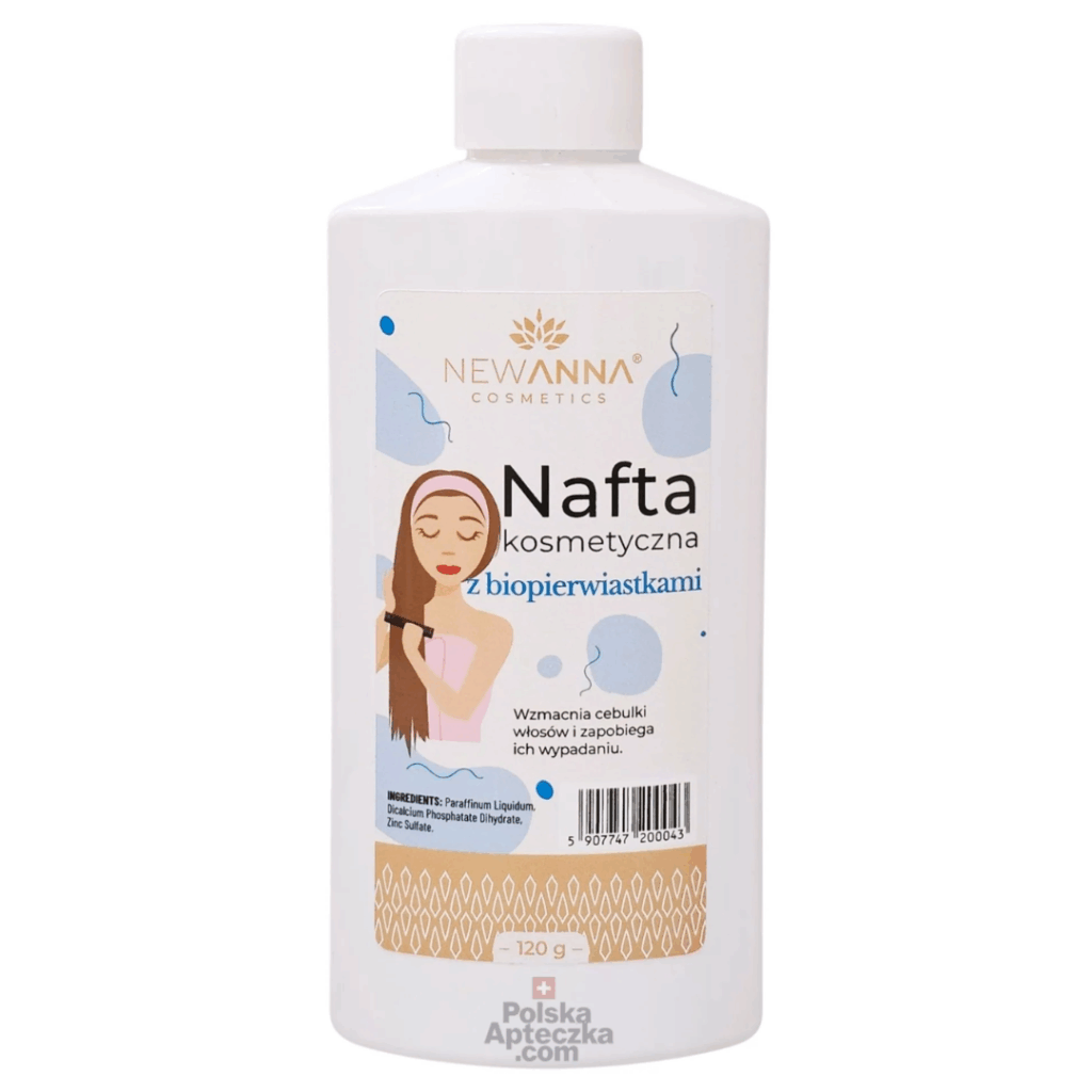 Bottle of New Anna Cosmetic Naphtha with Bioelements for scalp and hair root care, 120 g