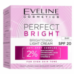 Box of Eveline Cosmetics Perfect Bright Brightening Light Cream SPF 20 with 2% Anti-Spot Complex