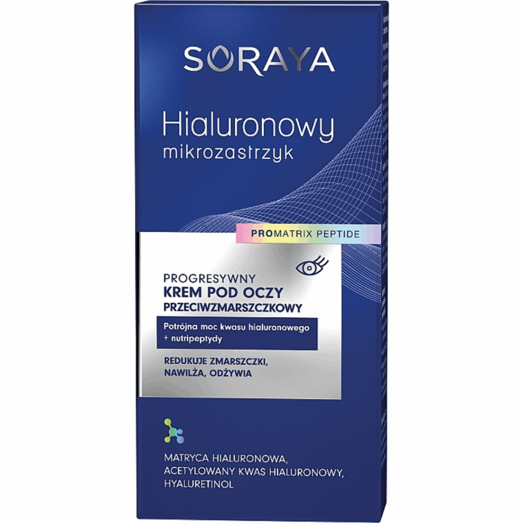 Box of Soraya Hyaluronic Microinjection Progressive Anti-Wrinkle Eye Cream with ProMatrix Peptide technology