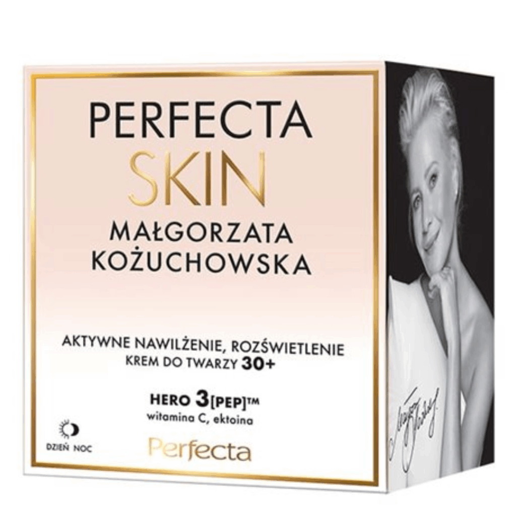 Perfecta Skin Małgorzata Kożuchowska active moisturizing and brightening face cream 30 plus 50ml packaging