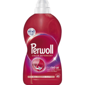Perwoll Renew Color Liquid Detergent 2L bottle designed for colored clothes, with color and fiber care formula.