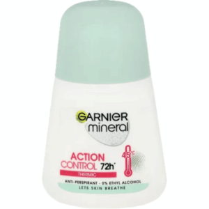 Garnier Mineral Action Control Thermic 72H anti-perspirant roll-on 50ml with 0% ethyl alcohol.