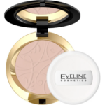 Eveline Cosmetics Celebrities Beauty Powder shade 22 in open gold compact with mirror and white powder puff