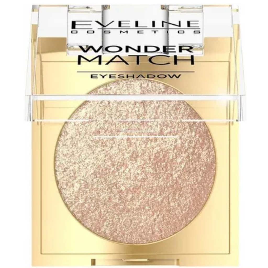 Eveline Cosmetics Wonder Match eyeshadow shade 05 in gold compact with shimmering champagne beige powder