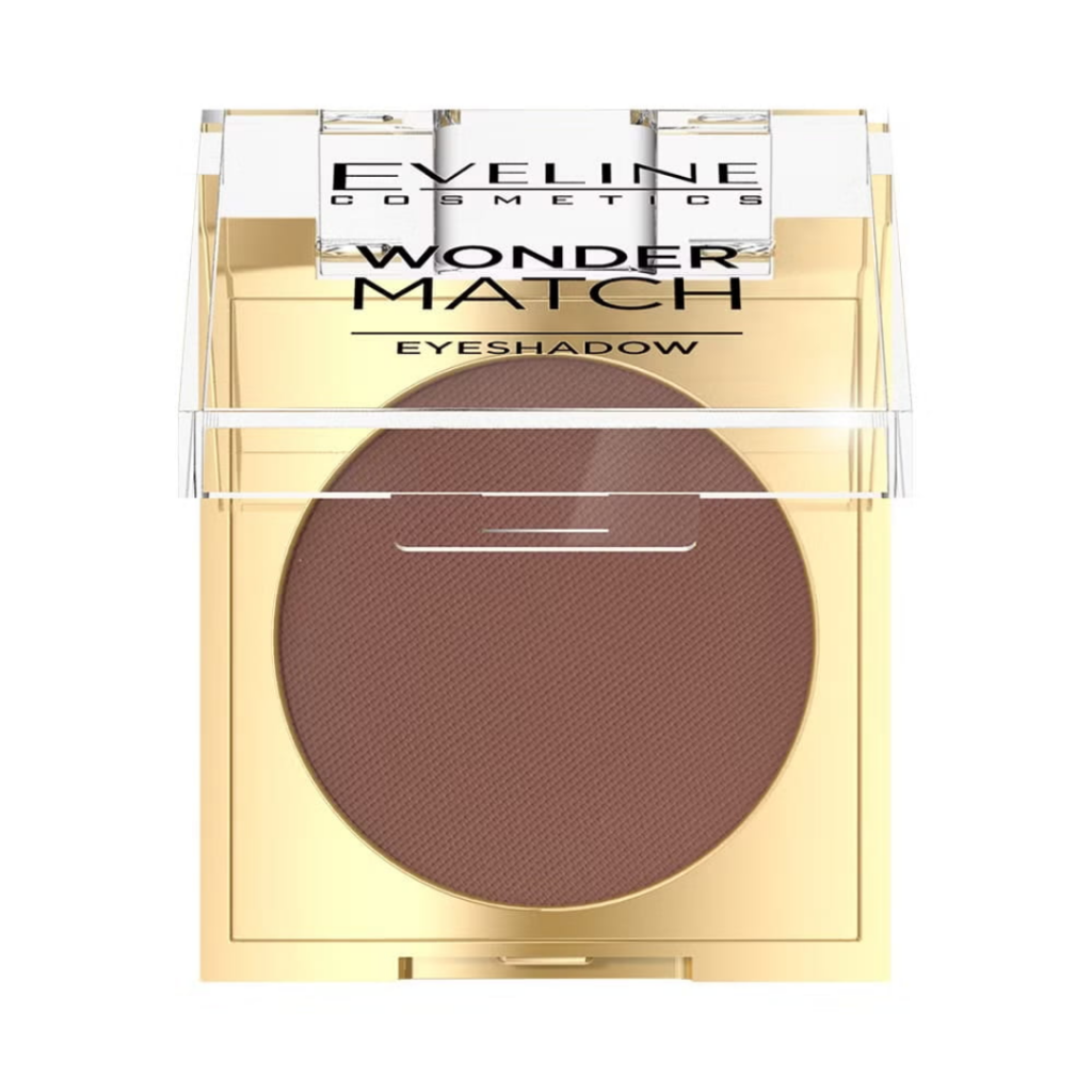 Eveline Cosmetics Wonder Match eyeshadow shade 04 in gold compact with matte brown powder