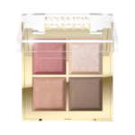 Eveline Cosmetics Celebrity Skin face palette with four baked shades in gold compact and clear lid