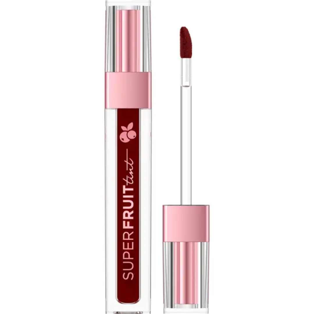Eveline Cosmetics Superfruit Tint lip tint shade 03 in clear tube with pink cap and doe-foot applicator