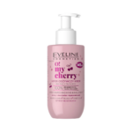 Eveline Cosmetics O! My Cherry Hyper Nourishing Hand and Nail Cream 145ml in a pink pump bottle with cherry extract, shea butter, and hyaluronic acid.