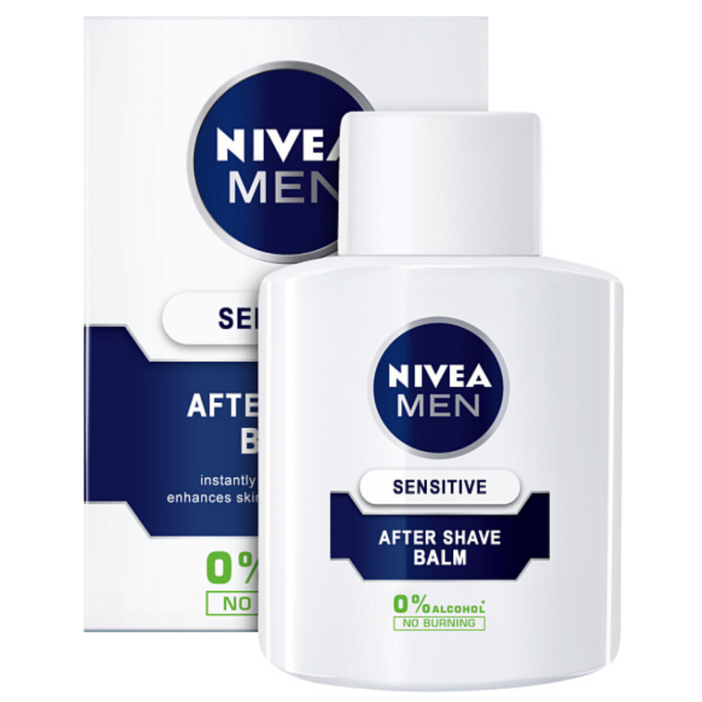 NIVEA MEN Sensitive After Shave Balm 100ml alcohol-free soothing balm for sensitive skin with no burning sensation after shaving.