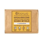 Barwa Hypoallergenic Traditional Polish Grey Soap with Chamomile 100g in eco-style kraft paper packaging.