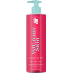 AA You.mmy Skin Raspberry Zen multi-moisturising oil shower gel in a pink 400ml pump bottle.