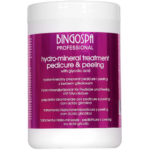 BingoSpa Professional Hydro-Mineral Pedicure and Peeling treatment with glycolic acid in a large white container with a metallic purple label.