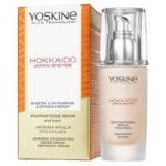 Yoskine Hokkaido Japan-Enzyme Enzymatic Serum under cream with Oxygen Energy Complex in a pump bottle and retail box.