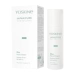 Yoskine Japan Pure Rice Infusion Rice Face Cream moisturizing facial cream in a white airless pump bottle with retail packaging.