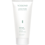 Yoskine Japan Pure Rice Infusion Hydrogel Facial Wash with exfoliating rice grains in a white cleansing tube.