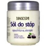 BingoSpa Foot Salt for swelling and edema-prone feet with magnesium sulfate and aluminum acetate in a large plastic jar.