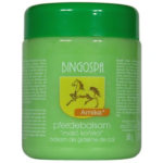 BingoSpa Arnica Horse Balm body massage balm with arnica extract in a 500 g green jar.