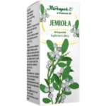 Herbapol Jemioła Mistletoe dietary supplement with 30 capsules in retail packaging featuring mistletoe berries and leaves.